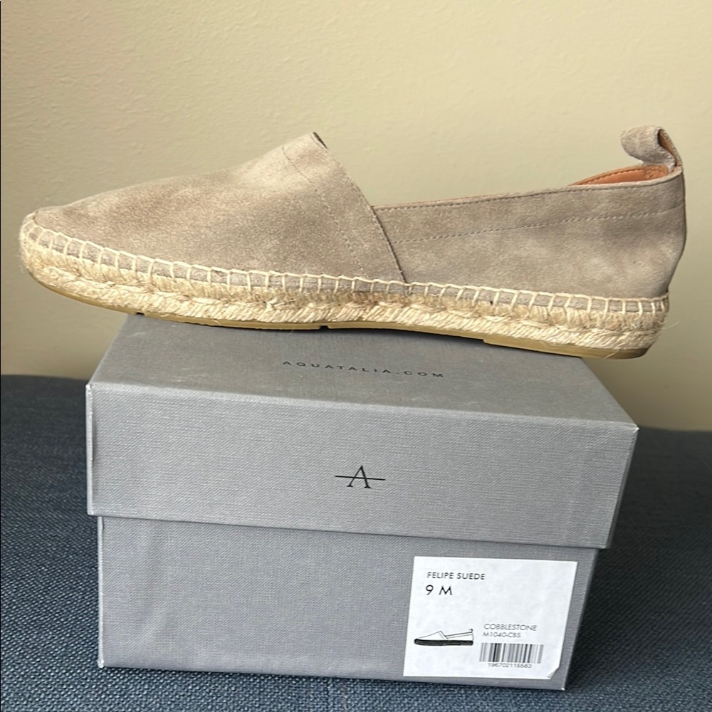Aquatalia Tan Espadrilles Casual Slip-On Shoes